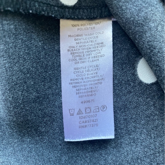 Ann Taylor POLKA DOT TIE FRONT T-SHIRT DRESS IN BLACK - Picture 8 of 14